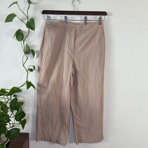 Eileen Fisher Tan Wide-leg Trouser pants organic Cotton